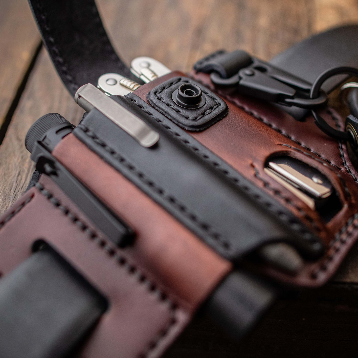 Beltora - Leder Eule Schnalle Tactical Multifunktionsgürtel Abdeckung
