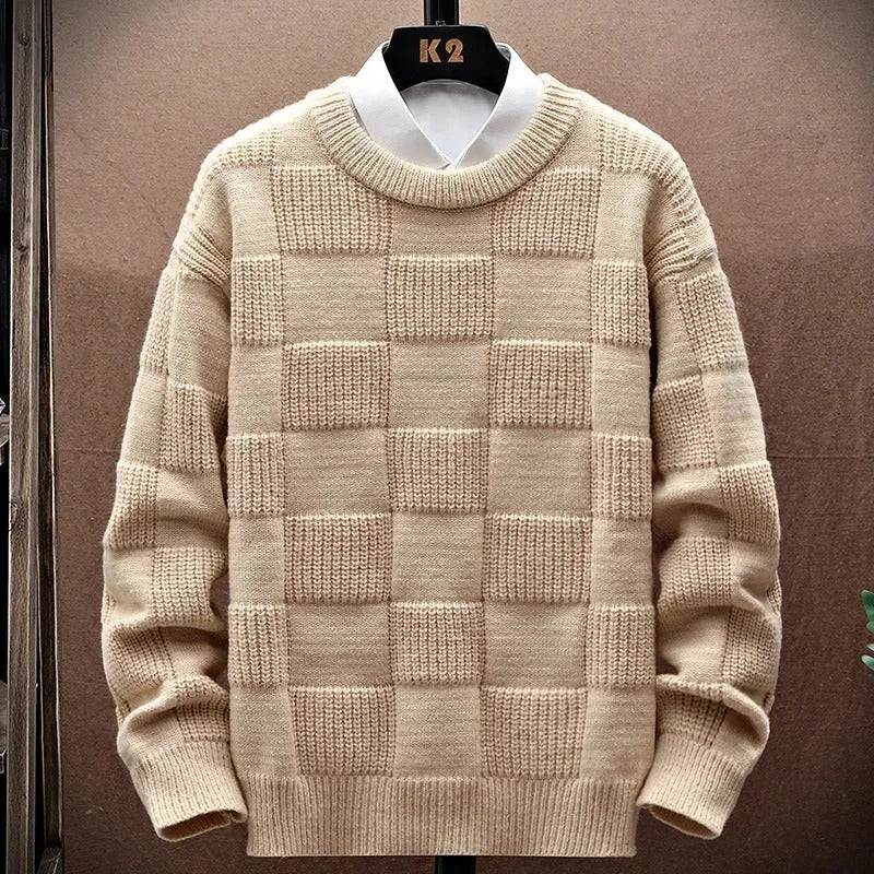 Yaxin – Retro Karo Freizeitpullover
