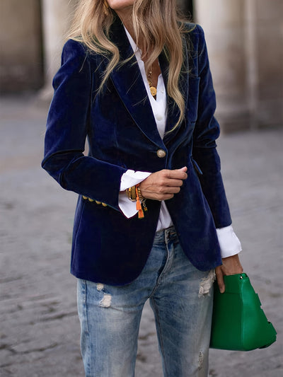 Desiree - Eleganter Retro Blazer Mit Einem Knopf