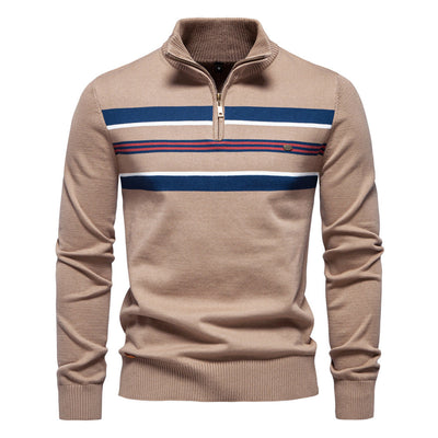 Toralf - Halb Reißverschluss Gestreift Pullover