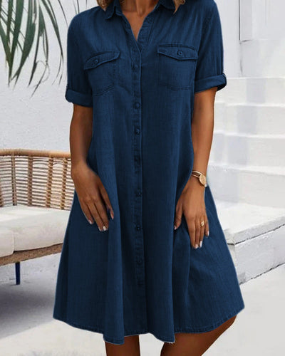 Joanna - Kurzärmeliges Midikleid