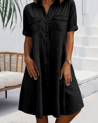 Joanna - Kurzärmeliges Midikleid