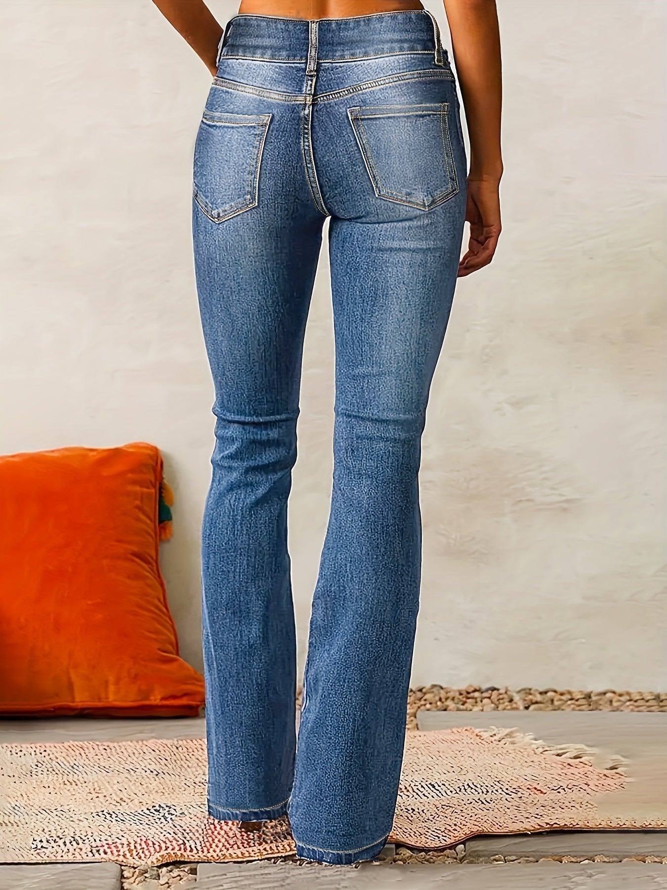 Nirvana – Schlaghose aus Jeansstoff mit Knopfleiste Vorne
