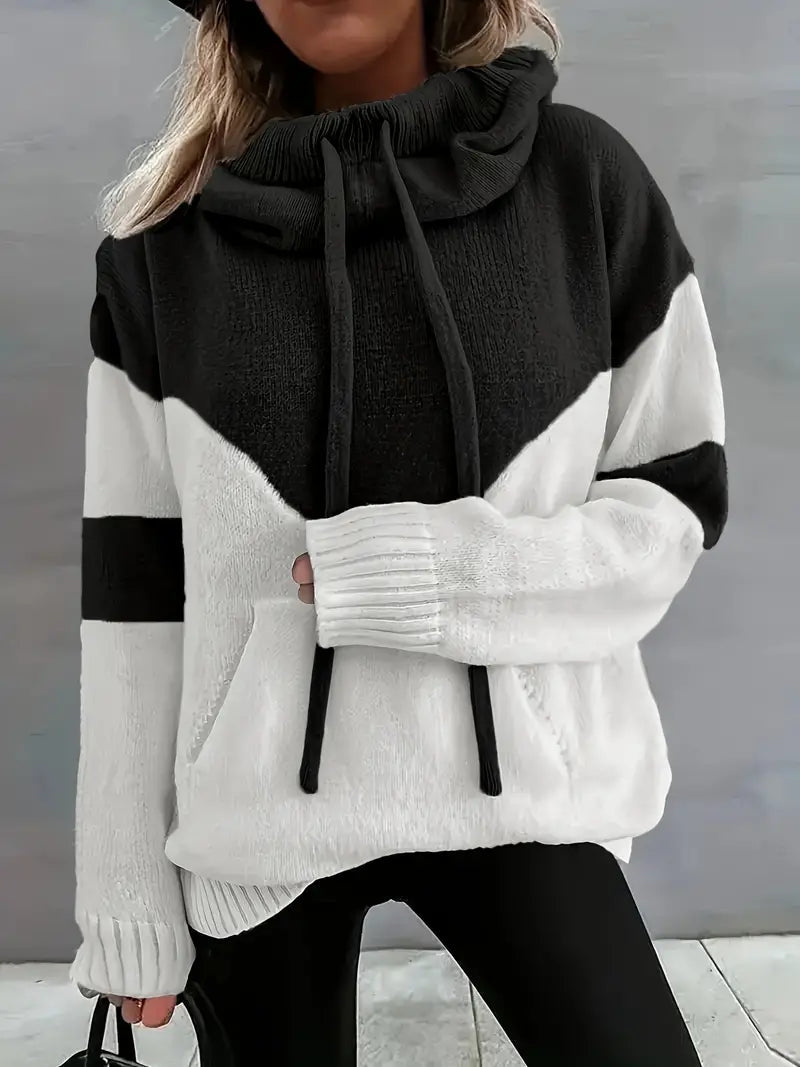 Letitia - Farbblock Kordelzug Kapuzenpulli
