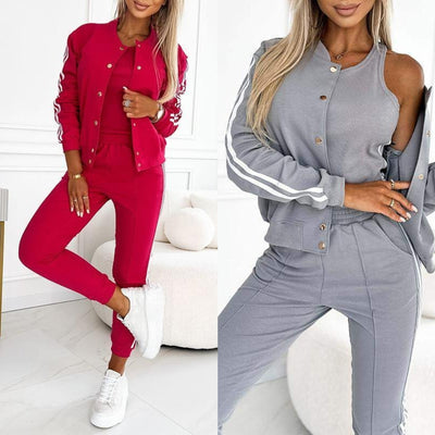 Kendra - Rundhalsausschnitt Jacke und Hose 3 Stück Set
