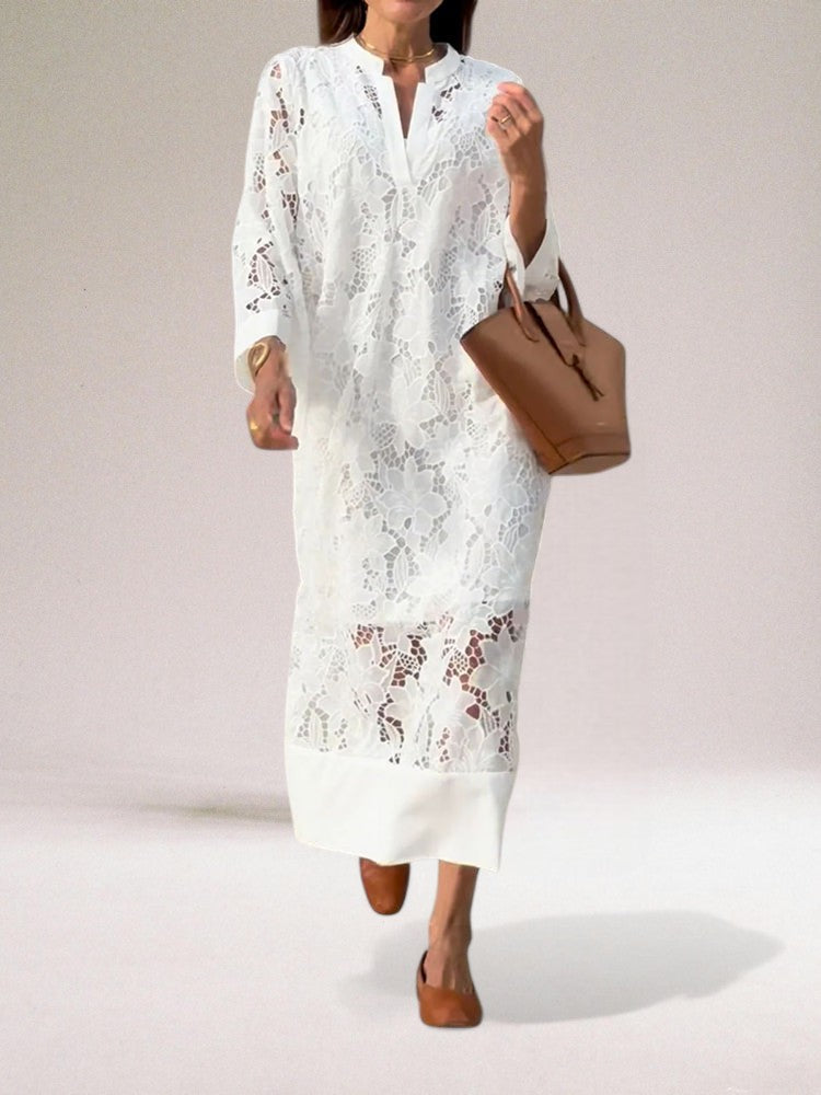 Hafina – Luxuriöses Spitze Maxikleid