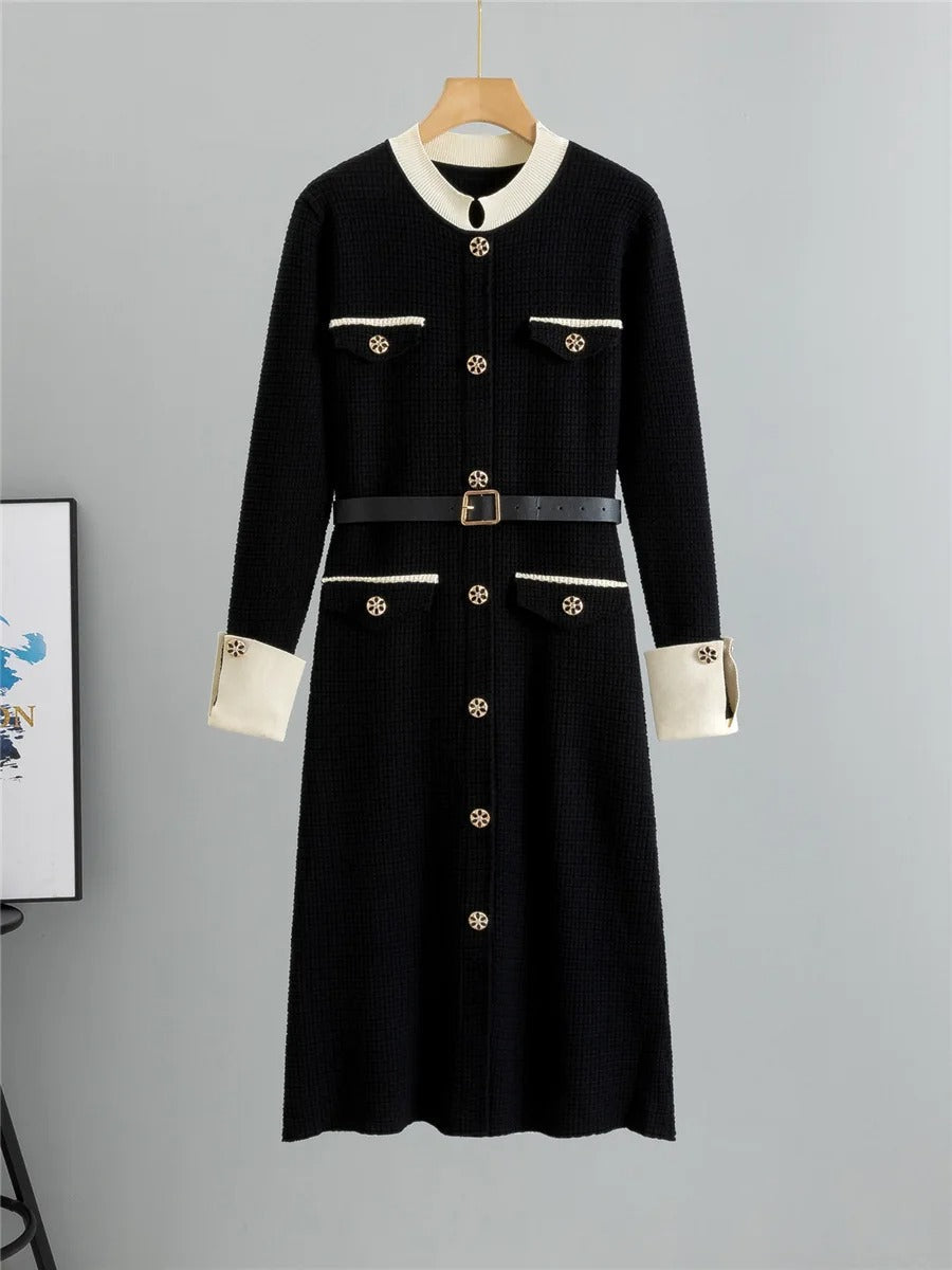 Tamara - A-Gefüttertes Strickkleid