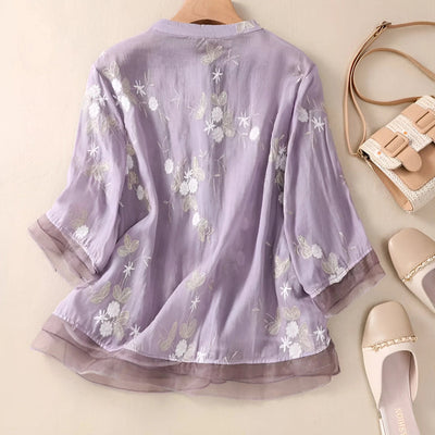 Susanna - Gestickt Baumwolle Top