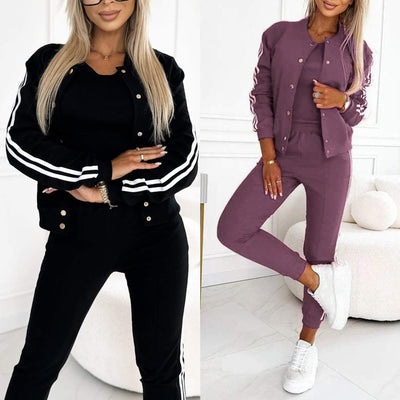 Kendra - Rundhalsausschnitt Jacke und Hose 3 Stück Set