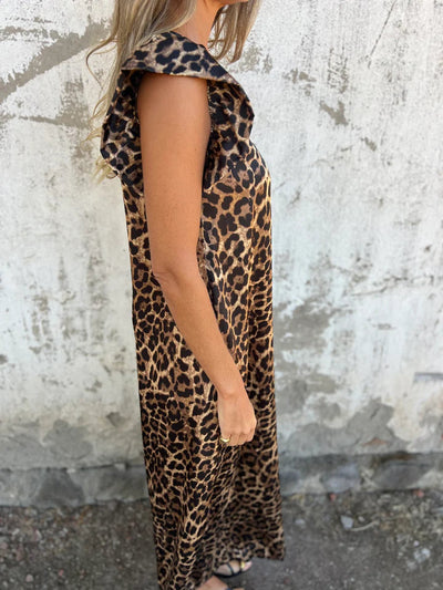 Floris - Leopardenmuster V-Ausschnitt Jumpsuit