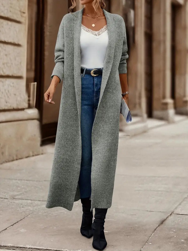Loretta - Stilvolle langärmelige Wollstrickjacke