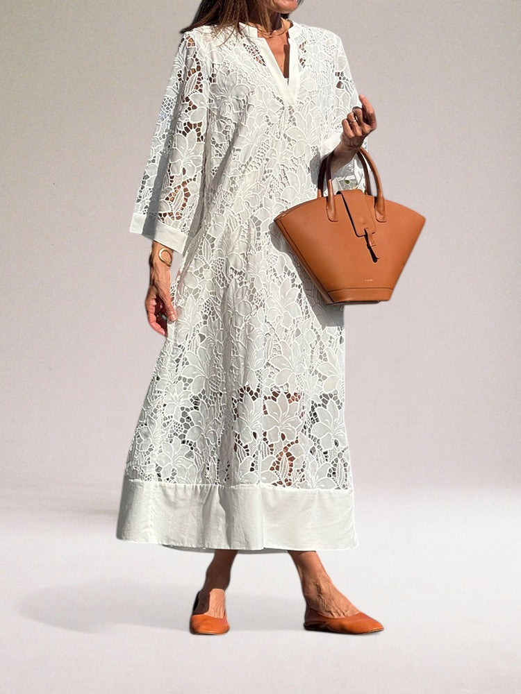 Hafina – Luxuriöses Spitze Maxikleid