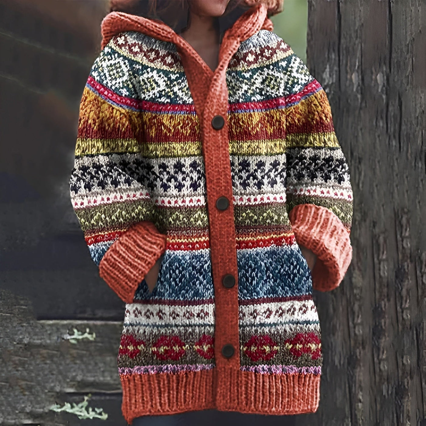 Joyika –  Gestrickt Wolle Strickjacke