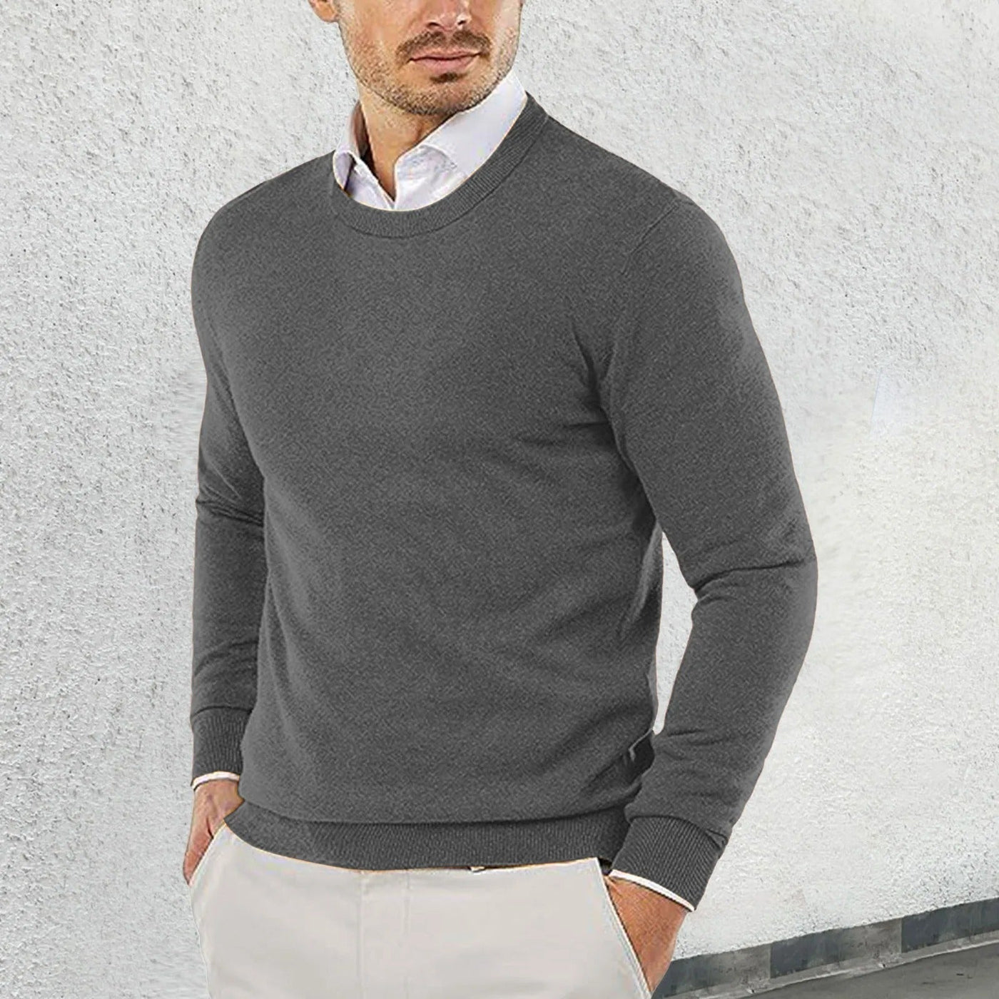Ronny - Rundhals Pullover Aus Baumwolle