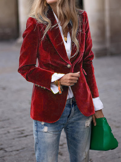 Desiree - Eleganter Retro Blazer Mit Einem Knopf