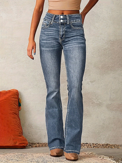 Nirvana – Schlaghose aus Jeansstoff mit Knopfleiste Vorne