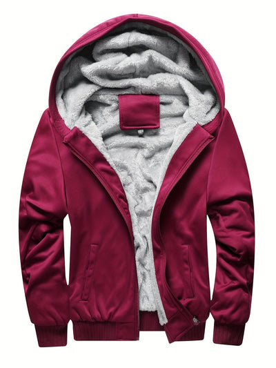 Herren Reißverschlussjacke mit Kapuze | Fleecefutter Langarm