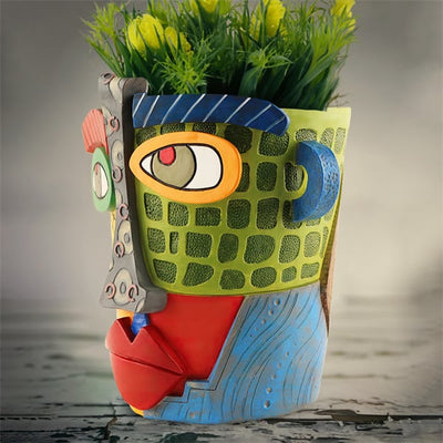 ArteVase - Handgefertigter Abstrakter Blumentopf Mit Schönem Gesicht