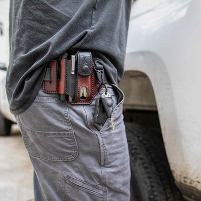 Beltora - Leder Eule Schnalle Tactical Multifunktionsgürtel Abdeckung