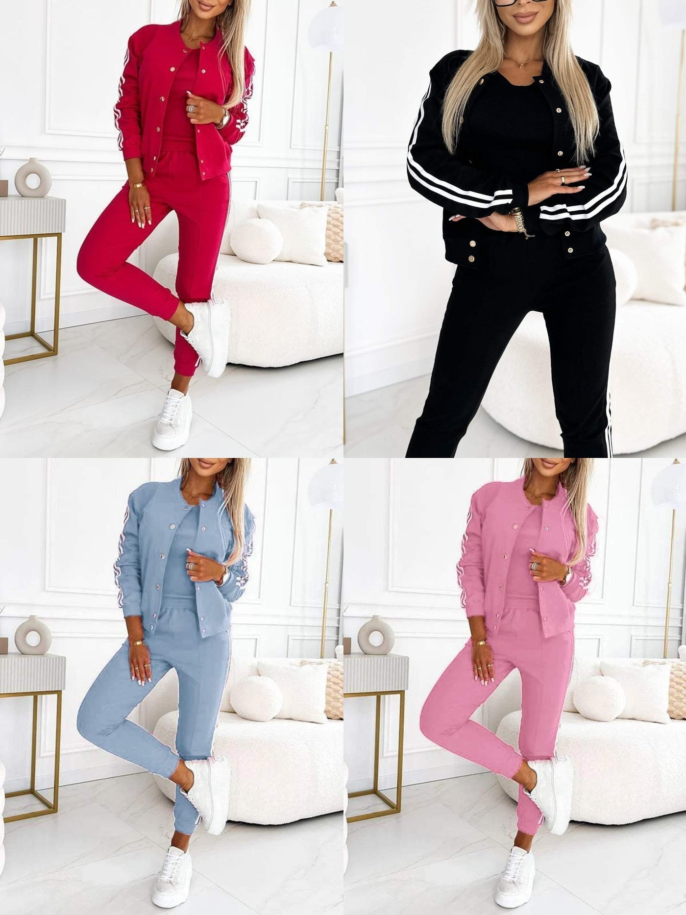 Kendra - Rundhalsausschnitt Jacke und Hose 3 Stück Set