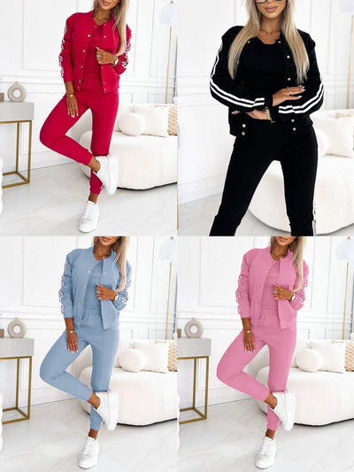 Kendra - Rundhalsausschnitt Jacke und Hose 3 Stück Set