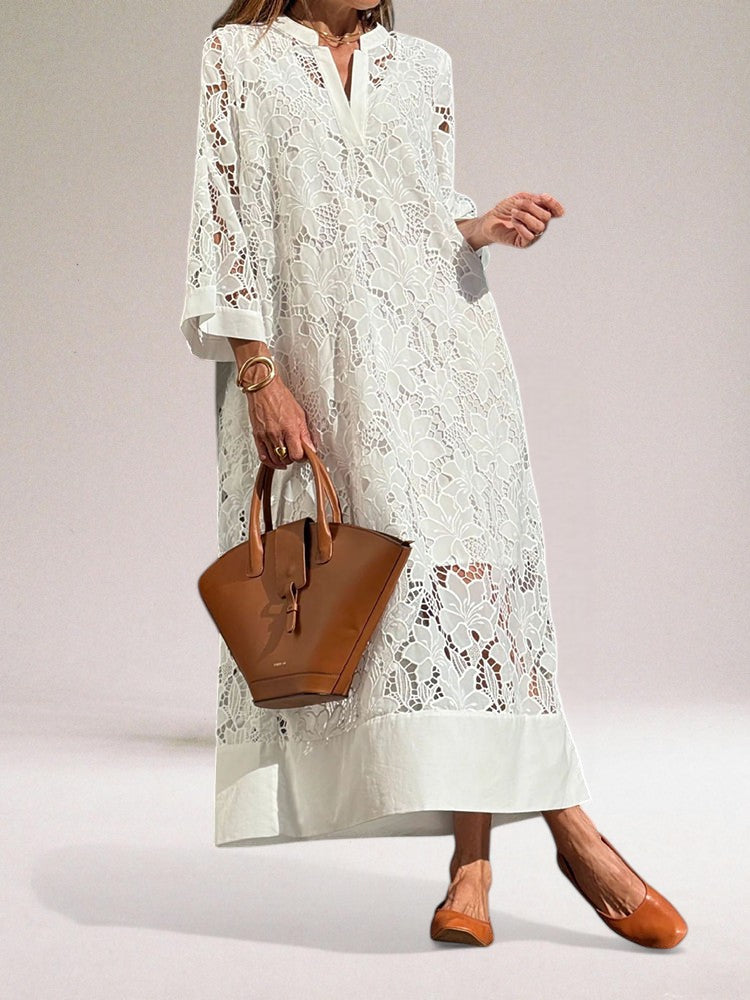 Hafina – Luxuriöses Spitze Maxikleid