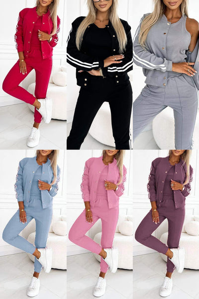 Kendra - Rundhalsausschnitt Jacke und Hose 3 Stück Set