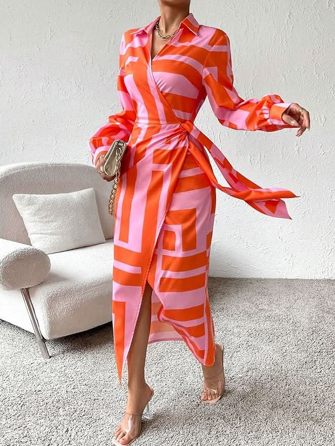 Lorena - Wickeln Drucken Kleid