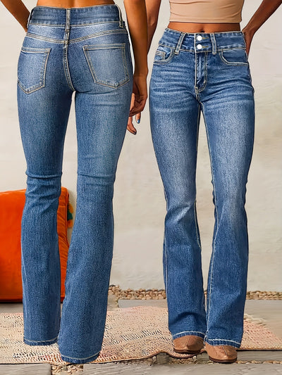 Nirvana – Schlaghose aus Jeansstoff mit Knopfleiste Vorne
