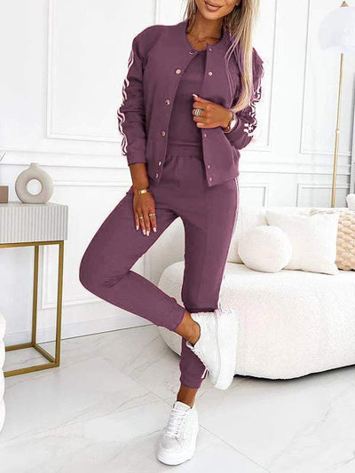 Kendra - Rundhalsausschnitt Jacke und Hose 3 Stück Set