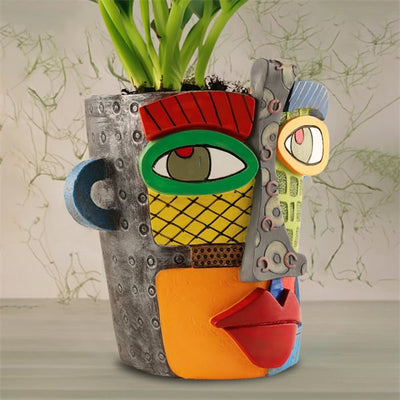 ArteVase - Handgefertigter Abstrakter Blumentopf Mit Schönem Gesicht