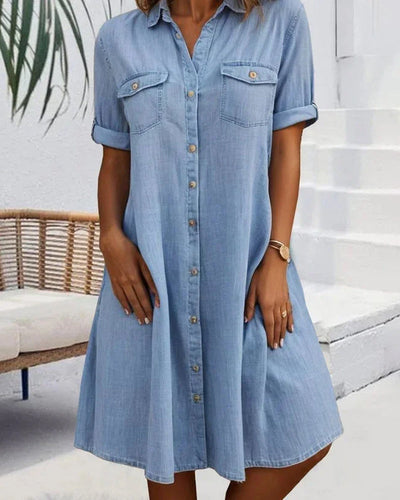Joanna - Kurzärmeliges Midikleid
