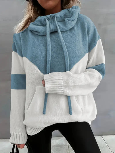 Letitia - Farbblock Kordelzug Kapuzenpulli