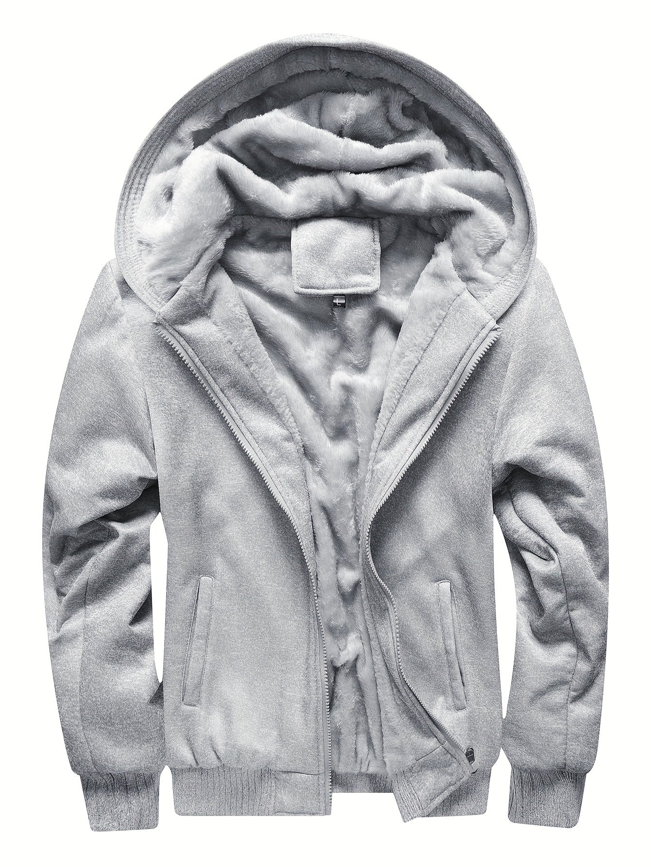 Herren Reißverschlussjacke mit Kapuze | Fleecefutter Langarm