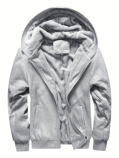 Herren Reißverschlussjacke mit Kapuze | Fleecefutter Langarm