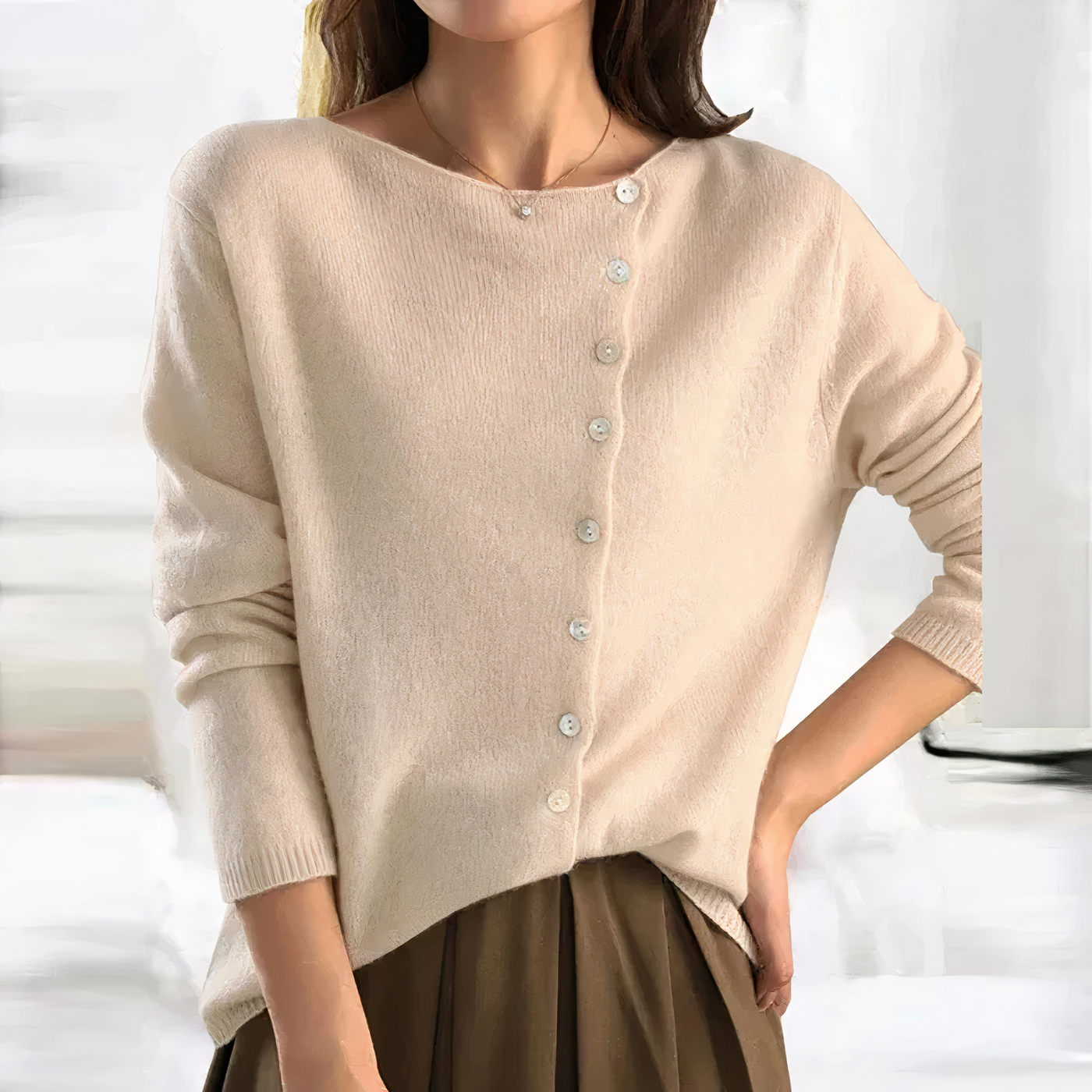 Stylische Arleth Strickjacke mit schickem Knopfverschluss