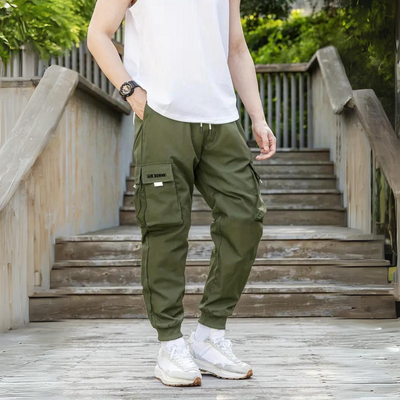 ATHANASIOS - Stylische Herren Cargo-Hose mit verstellbarem Kordelzug