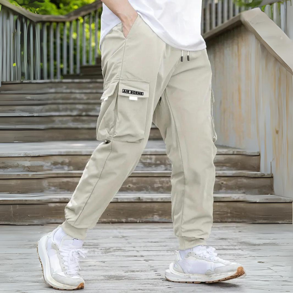 ATHANASIOS - Stylische Herren Cargo-Hose mit verstellbarem Kordelzug