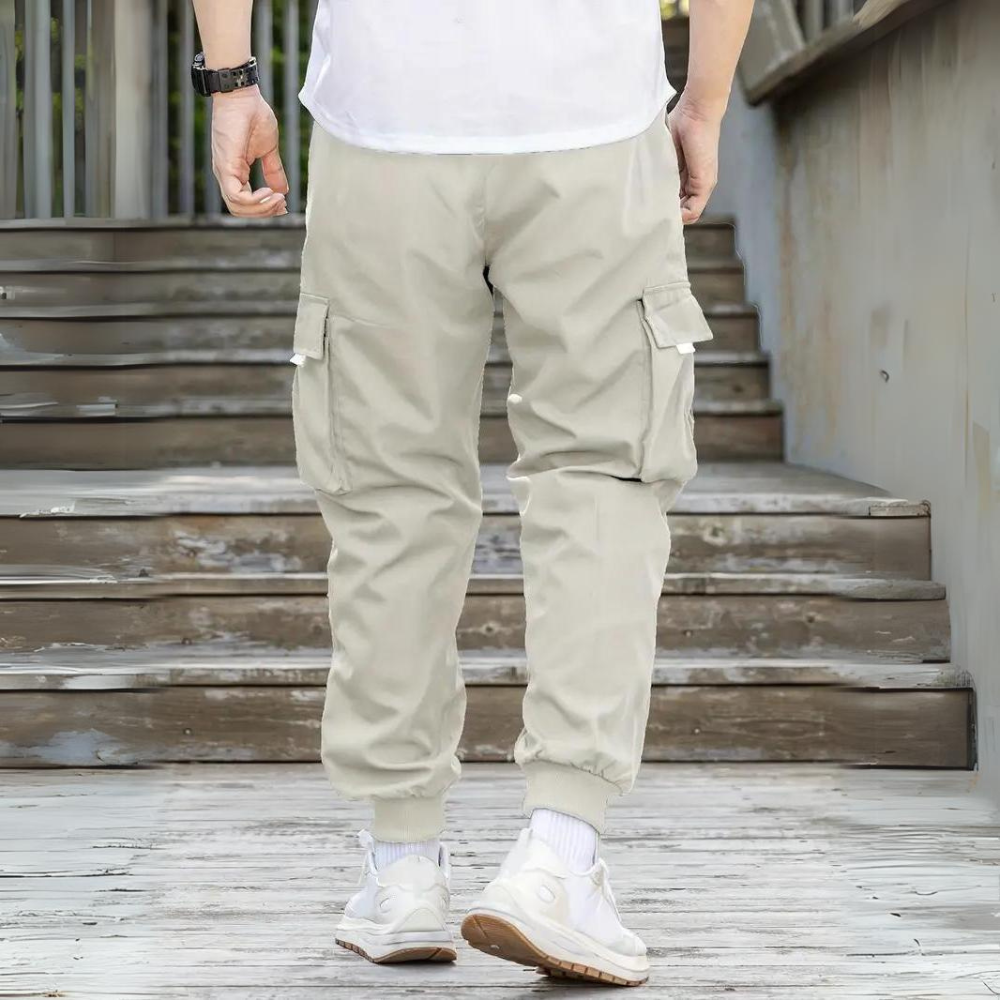 ATHANASIOS - Stylische Herren Cargo-Hose mit verstellbarem Kordelzug