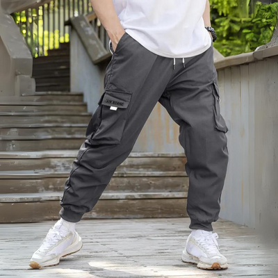 ATHANASIOS - Stylische Herren Cargo-Hose mit verstellbarem Kordelzug