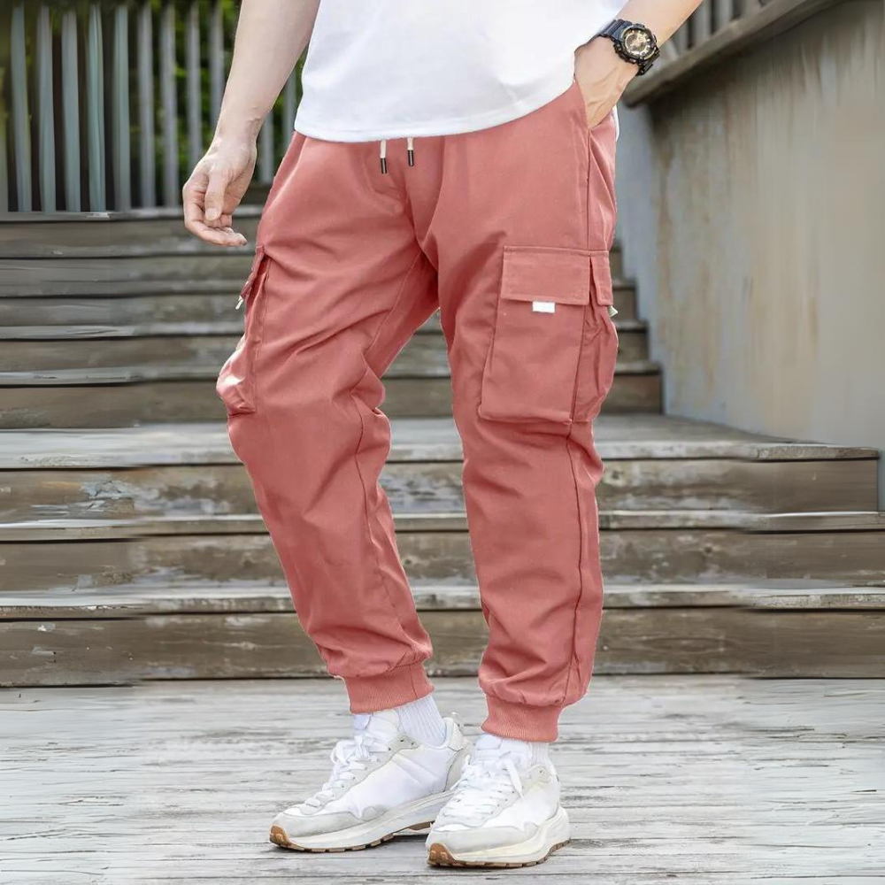 ATHANASIOS - Stylische Herren Cargo-Hose mit verstellbarem Kordelzug