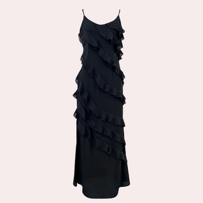 Adrienne - Stylisches langes Kleid für Frauen mit raffinierten Rüschen