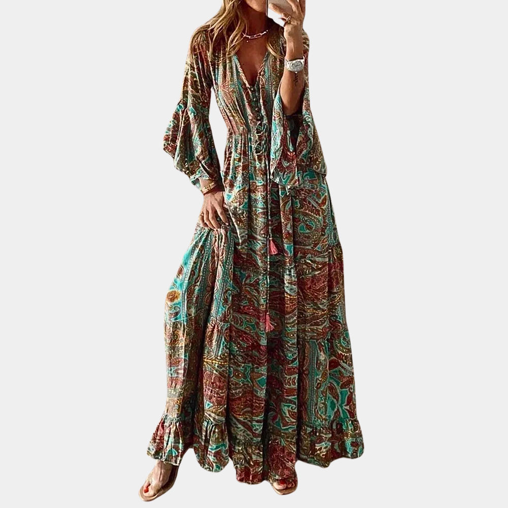 Agathe - Bezauberndes böhmisches Maxikleid für Frauen
