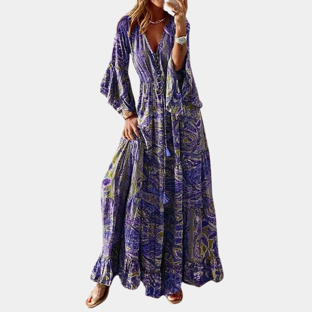 Agathe - Bezauberndes böhmisches Maxikleid für Frauen