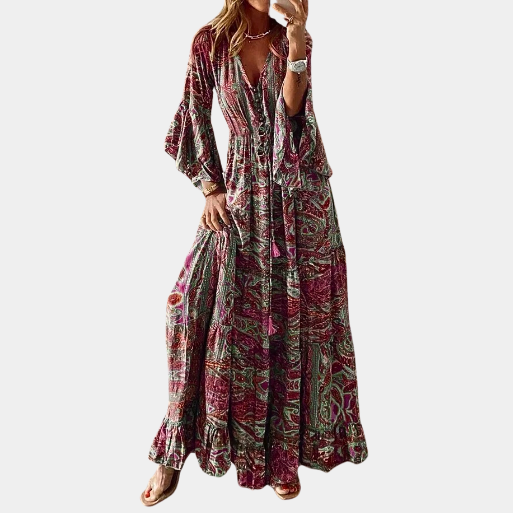 Agathe - Bezauberndes böhmisches Maxikleid für Frauen