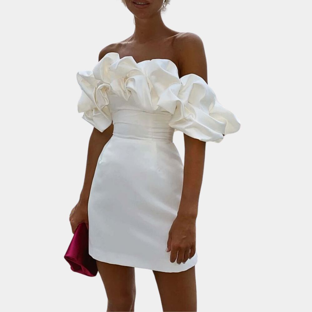 Verführerisches Minikleid mit Rüschen für Damen von Ambre