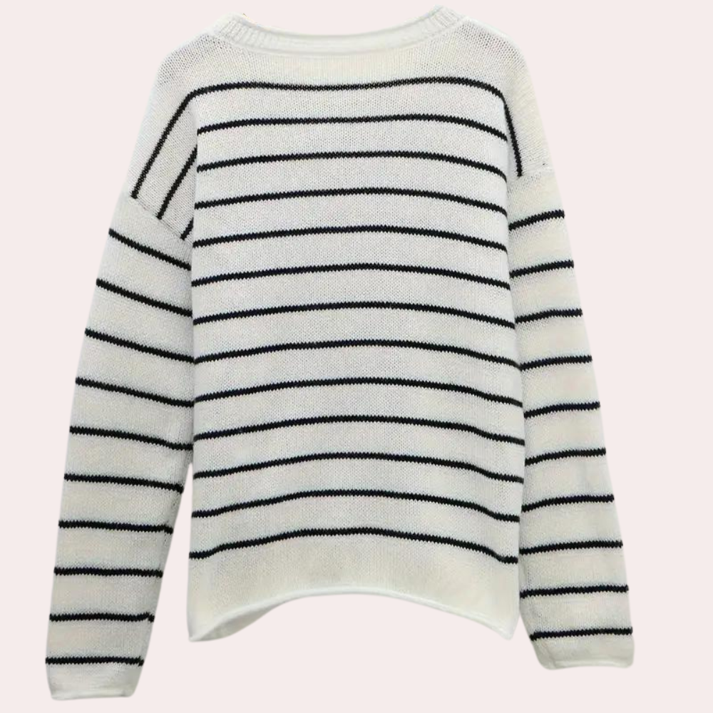 Trendy Urzula - Gestreifter Damenpullover von High Quality Knitwear