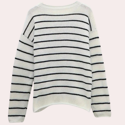 Trendy Urzula - Gestreifter Damenpullover von High Quality Knitwear