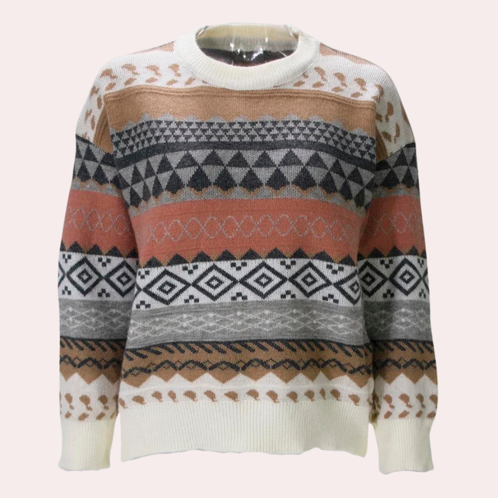 Gestreifter Damenpullover im Retro-Look - zeitlose Eleganz für Ihre Garderobe