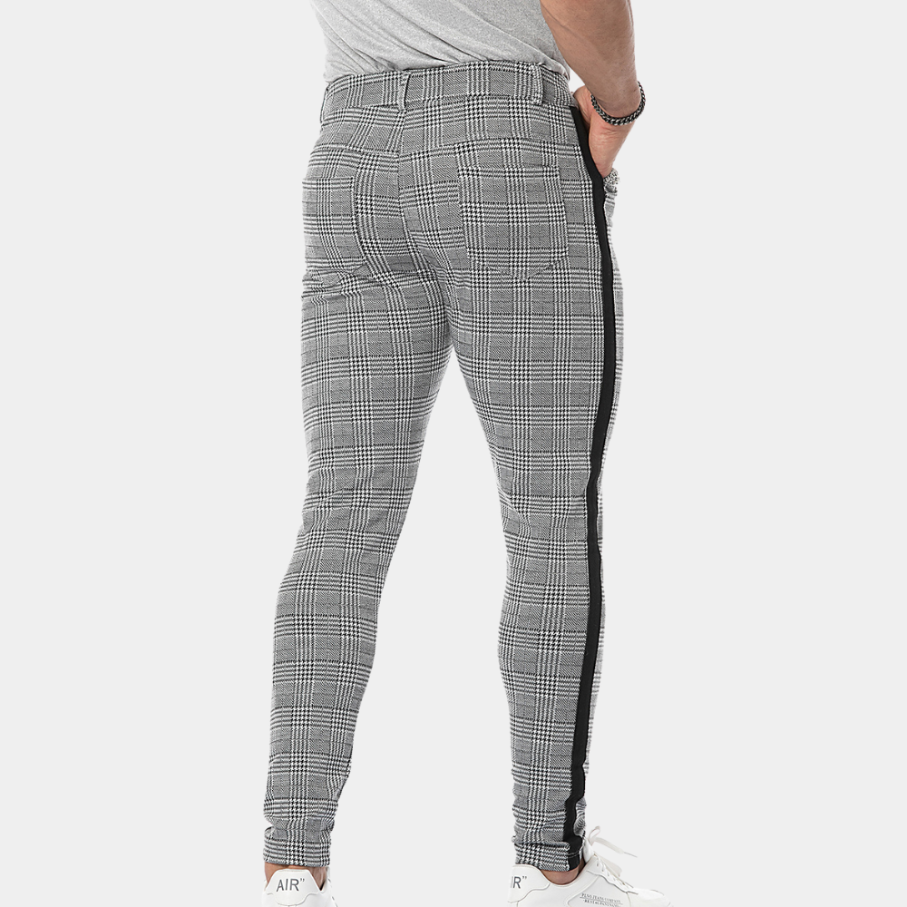 Anton - Vintage karierte Skinny-Fit-Hose für Männer